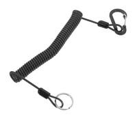 MOBUTOFU Cordon de Sécurité Extensible pour Protéger Canne et Hameçon en Acier Inoxydable Lanière Robuste Ressort Automatique, Accessoire Lourd pour Pêche en Extérieur