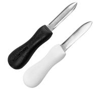 MOBUTOFU Coupe-huîtres en acier inoxydable 2 pièces Écailler avec poignée antidérapante ouvre coquillages compact pour huîtres dîner et barbecue