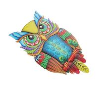 MOBUTOFU Décoration Murale en Hibou Coloré Murale pour Salon Chambre et Jardin Sculpture en Solide et Chic