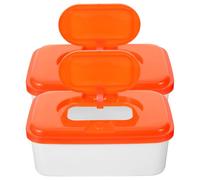 MOBUTOFU Distributeur 2pcs Lingettes et en Réutilisable Plastique de Orange Accès Facile Couleur Aléatoire pour Salle de Bain Salon