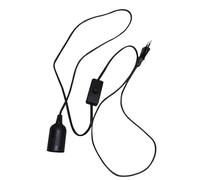 MOBUTOFU Douille E27 en Pvc avec Câble de 1,8m et Interrupteur Bouton Noir, Facile à Utiliser, Compatible pour Lampe Suspendue Cave ou Grange