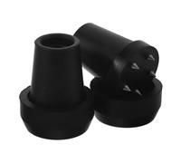 MOBUTOFU Embouts de Canne en Caoutchouc Antidérapants Noirs, Compatibles avec Bâtons de Marche et Trekking, Adaptés Sol Glissant et Pierres Mouillées, Lot de 2 Pièces
