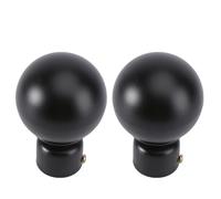 MOBUTOFU Embouts de Tringle à Rideau Noirs en Fer Lot de 2, Accessoires pour Barre Extensible, Décoration Intérieure et Fenêtres