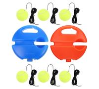 MOBUTOFU Ensemble De 2 Entraîneur de Rebond de Tennis Portable avec Base | Entraînement Solo au Patio et Dehors, Corde Élastique Haute Tension, Améliore Cadence et Régularité