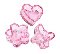 MOBUTOFU Ensemble de 3 Coupelles en Cristal pour Nail Art, Bols à Ongles Base Antidérapante, pour Poudres et Liquides, Accessoires Manucure pour Techniciennes et Déco Ongles