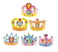 MOBUTOFU Ensemble de 6 Kit Créatif de Couronne Princesse | Tissu Non Tissé, Forme Qui Garde la Tenue, Réutilisable, pour Fêtes Scolaires et Photos de Groupe
