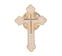 MOBUTOFU Épingle à Revers Homme Forme Croix en Laiton Zircon Micro Serti, Légère et Confortable, pour Vestes et Écharpes Lors de Réunions Professionnelles