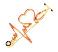 MOBUTOFU Épingle Chic en Alliage de Cœur Stéthoscope, Ornée de Diamants Brillants, Accessoire Délicat pour Fête de Noël ou Écharpe