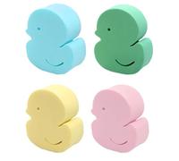 MOBUTOFU Éponge de Bébé de Petit Canard 4pcs, Douce et Absorbante, Bain des Nourrissons Mousse Riche et Matière Éponge