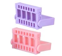 MOBUTOFU Étagère pour Tête de Meulage à 16 Trous en Ps Couleur Rose, Lot de 2 Pièces, Rangement Pratique pour Accessoires de Ponceuse à Ongles Salon Domicile