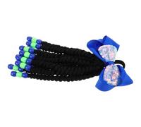 MOBUTOFU Extension de Queue de Cheval Tressée pour Garçon et Filles en Fibre Haute Température Bleu, Accessoire Cheveux Réutilisable Perles, Méthode D'attache Simple et Style