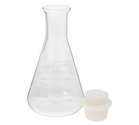 MOBUTOFU Flacon en Verre 500 Ml Bouchon Liège, Large Ouverture, Fiole Conique pour Chimie et Utilisation en Laboratoire Scientifique