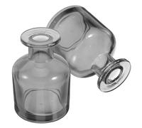 MOBUTOFU Flacons Diffuseurs en Verre 2 Pièces 150 ML Vides Rechargeables pour Huiles Essentielles sans Flamme Adaptés la Voiture et Salle de Bain Gris