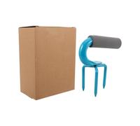 MOBUTOFU Fourche de Jardin à Trois Dents en Acier Manganèse, Mini Cultivateur Manuel pour Ameublir Le Sol, Outil Portatif pour Désherbage et Récolte Précise, Poignée Antidérapante