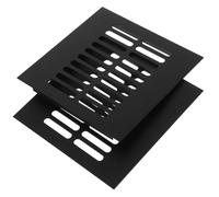MOBUTOFU Grilles de Ventilation en Alliage D'aluminium Noir 150x150 Mm, Lot de 2, Grille D'aération Murale pour Armoire, Placard ou Meuble à Chaussures, Évent D'armoire pour Ventilation