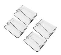 MOBUTOFU Housse de Dossier Protection Chimique pour Chaise de Salon 4 Pièces en PVC Transparent, Carré Installation Rapide, pour Salon de Beauté et Barbiers