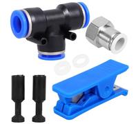 MOBUTOFU Kit D’Accessoires D’arrosage à Raccord Rapide pour Irrigation | Raccords Droits, Bouchons, Joints, Adaptateurs Filetés et Connecteurs Trois Voies, ABS et Acier Inoxydable