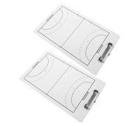 MOBUTOFU Kit de 2 Tableaux Tactiques Handball Double Face en Pvc Blanc Effaçage à Sec, pour Écrire et Effacer les Stratégies Lors des Entraînements et Compétitions