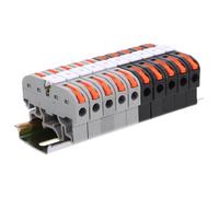 MOBUTOFU Kit de Borniers sur Rail Din 10 Voies Connecteurs Électriques Rapides 28-12 Awg en Cuivre et Abs, Barrette de Connexion, Barrette de Marquage et Vis pour Câblage Industriel