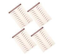 MOBUTOFU Kit Sourcils Autocollants Imperméables 3d, 4 Feuilles Transfert D'eau, Maquillage Naturel et Réaliste pour Femmes, Stickers Adhésifs pour Remplacement des Sourcils