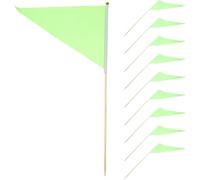 MOBUTOFU Lot de 10 Drapeaux de Marquage de Pelouse Verts en Polyester Identification de Localisation et Insertion Facile pour Jardin et Aménagement Paysager