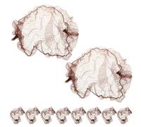 MOBUTOFU Lot de 10 Filets à Chignon en Maille Élastique Fine 7mm, Teinte Marron, Accessoire Pratique pour Coiffures de Danse, Infirmières et Chignons Féminins, Filet à Cheveux Résille
