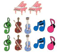 MOBUTOFU Lot de 12 Broches Musicales en Alliage Métallique Légères, Design Unique Piano, Guitare et Violon, pour Paquet à Dos et Chapeaux Lors de Voyages ou Anniversaires