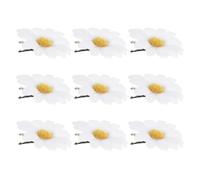 MOBUTOFU Lot de 12 Pinces à Cheveux à Fleurs Marguerites Blanches en Soie et Fer, Design Doux pour Filles, pour Voyages et Rendez-vous, Maintien Cheveux Raides ou Bouclés