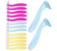 MOBUTOFU Lot de 15 Rasoirs Jetables pour Femmes Lame Précise pour Rasage Bikini Aisselles et Bras Couleurs Assorties Rouge Jaune Bleu Clair Outil Manuel pour Épilation Douce et Peau