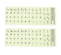 MOBUTOFU Lot de 2 Autocollants pour Clavier Espagnol : Autocollants de Remplacement universels pour Clavier d'ordinateur (PC, Portable, Ordinateur de Bureau) - phosphorescents pour Le Bureau et