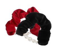 MOBUTOFU Lot De 2 En Velours Pour Cheveux Grands Élastiques Pour Cheveux Fausse Queue De Cheval Pour Femmes Et Filles En Velours Doux Et Épais Pour Les Matins Chargés