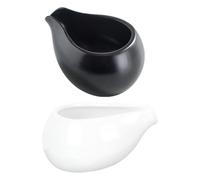 MOBUTOFU Lot de 2 Pots à Lait en Céramique Ronde, Design Élégant et Simple, Multi-fonctionnel pour Café, Lait et Miel, Maison Restaurant