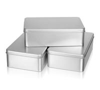 MOBUTOFU Lot de 3 Boîtes Métalliques Carrées à Biscuits Couvercle, Boîtes à Biscuits Hermétiques pour Stockage et Emballage Présent Lors de Fêtes