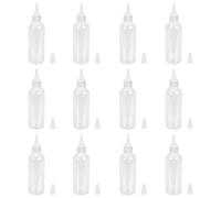 MOBUTOFU Lot de 30 Bouteilles Rechargeables à Embout Fin 100ml en Pe pour Coloration Capillaire Diy, Contrôle de Flux Amélioré et Facile à Presser, pour Teinture Maison Couleur Aléatoire