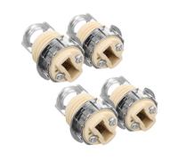 MOBUTOFU Lot de 4 Douilles Céramique G9 avec Embase Filetée Métallique Beige, Isolation Renforcée pour Remplacement de Douille D'ampoule en Intérieur