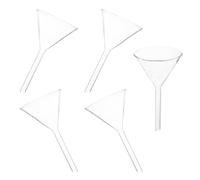 MOBUTOFU Lot de 5 Entonnoirs Triangulaires en Verre Blanc pour Laboratoire, Solides et Écologiques, Lavables la Main, Outils D’analyse pour Chimie et Alimentation