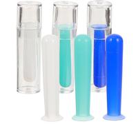 MOBUTOFU Lot de 6 Bâtonnets Applicateurs Souples pour Lentilles de Contact, Outils de Retrait en Silicone, Couleurs Vert, Bleu et Transparent, Accessoires Portables pour Soins des