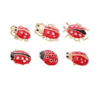 MOBUTOFU Lot de 6 Broches Insectes en Alliage Léger et Portable, Épingles à Paquet à Dos Mignonnes à Sept Points et Scarabée, Accessoires Mode pour Présent