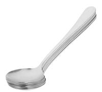 MOBUTOFU Lot de 6 Cuillères à Dessert en Acier Inoxydable Argenté, Légères et Confortables, Design Rond Unique Cuisine et Buffet