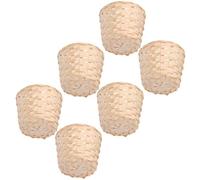 MOBUTOFU Lot de 6 Paniers en Bambou Tressé Beige, Grosse Capacité, Design Élégant pour Rangement Bureau ou Décoration Balcon et Terrasse
