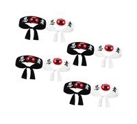 MOBUTOFU Lot de 8 Bandeaux Karaté Japonerie Accessoires Costume Samouraï Bandanas Polyester pour Cosplay, Fêtes et Activités Sportives Taille Unique Mixte