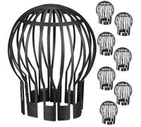 MOBUTOFU Lot de 8 Écrans de Canalisation de Gouttière en Plastique Noir, Légers et Faciles à Nettoyer, pour Jardins et Lieux Feuilles Tombées, Évitant le Bouchage des Gouttières