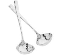 MOBUTOFU Louche Cuisine Inox 2 Pièces 18,8 CM Forme Ovoïde pour Verser Sauces et Vinaigrettes la Cuisine Familiale ou Professionnelle