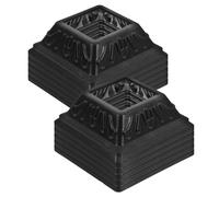 MOBUTOFU Manchons de Base pour Poteaux de Clôture 30X30 MM Lot de 10, Protections en PVC Noir, Caches pour Poteaux de Terrasse et Garde-Corps, Accessoires Extérieurs