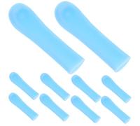 MOBUTOFU Manchons de Cuillère à Cérumen en Silicone Doux Bleu, 10pcs, Légers et Sûrs pour Nettoyage Oreilles, Accessoires Pratiques pour Soin Auriculaire Quotidien