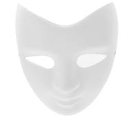 MOBUTOFU Masque Blanc en Papier Pulp Style Opéra de Pékin DIY Halloween | Peindre Facilement, Expression Artistique, pour Garçon Fille et Étudiants Théâtre, Bandeau Élastique, Acryliques