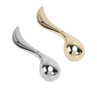 MOBUTOFU Masseur Visage 2pcs en Alliage de Zinc Argenté, Mini Spatule Cosmétique Multi-usage Facile à Utiliser, Présent pour Soins du Visage Couleur Aléatoire Style Aléatoire