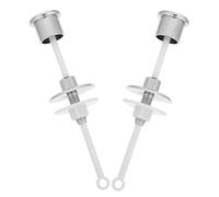 MOBUTOFU Mecanisme Chasse D'eau Wc 2pcs Boutons Poussoirs Ronds en Plastique Argenté, Kit de Remplacement pour Accessoires de Toilette Large Compatibilité pour Salle de Bain Maison