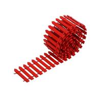 MOBUTOFU Mini Clôture en Bois Flexible 5cm pour Jardin Féerique | Bordure Rouge, Forme Réaliste et Finition Soignée, pour Cour et Mini Maison