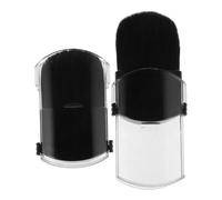 MOBUTOFU Mini Pinceaux de Maquillage Rétractables Lot de 2 Portables avec Fibres en Acrylique Application Précise et Confortable pour Fond de Teint et Poudre Format Voyage